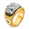 14k Two-tone Men's Polished and Textured with Multi-color Enamel and Diamond 32nd Degree Scottish Rite Masonic Ring