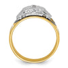 14k Two-tone Men's Polished and Textured with Multi-color Enamel and Diamond 32nd Degree Scottish Rite Masonic Ring