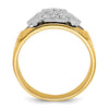 IBGoodman 14k Two-tone Men's Polished and Textured 32nd Degree Scottish Rite Masonic Ring Mounting