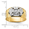 IBGoodman 14k Two-tone Men's Polished and Textured 32nd Degree Scottish Rite Masonic Ring Mounting