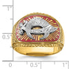 IBGoodman 10k Two-tone Men's Polished and Textured with Multi-color Enamel Masonic Shriner's Ring