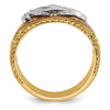 IBGoodman 14k Two-tone Men's Polished and Textured with Multi-color Enamel Masonic Shriner's Ring