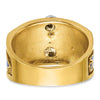 14k Two-tone Men's Polished and Textured with Blue and Black Enamel Diamond Blue Lodge Master Masonic Ring
