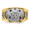 IBGoodman 14k Two-tone Men's Polished and Textured 32nd Degree Scottish Rite Masonic Ring Mounting