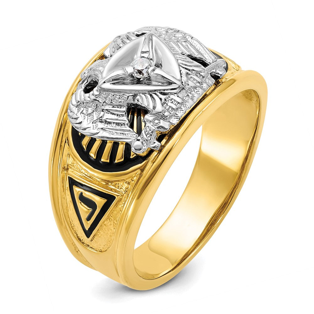 IBGoodman 14k Two-tone Men's Polished and Textured 32nd Degree Scottish Rite Masonic Ring Mounting