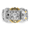 IBGoodman 14k Two-tone Men's Polished and Textured Double Eagle Masonic Shriner's Ring Mounting