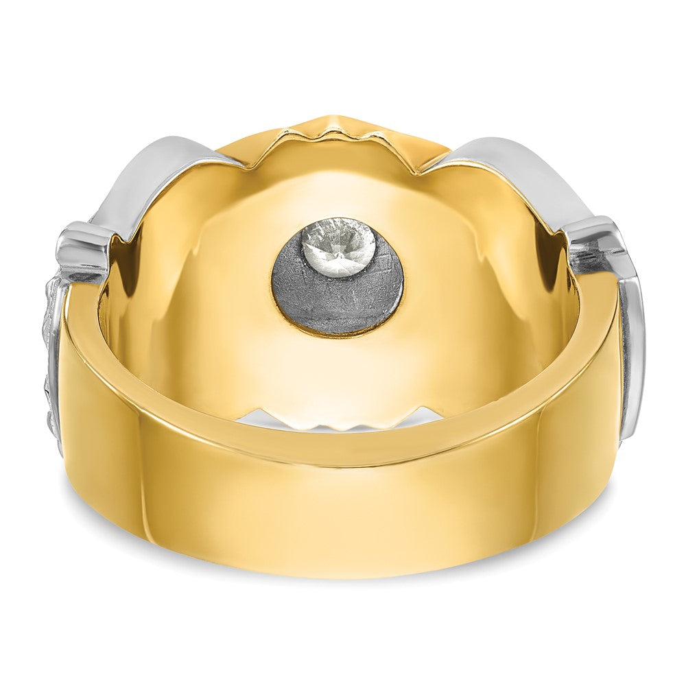IBGoodman 14k Two-tone Men's Polished and Textured Knights Templar Masonic Shriner's Ring Mounting