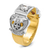 IBGoodman 14k Two-tone Men's Polished and Textured Knights Templar Masonic Shriner's Ring Mounting