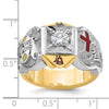 IBGoodman 14k Two-tone Men's Polished and Textured Knights Templar Masonic Shriner's Ring Mounting