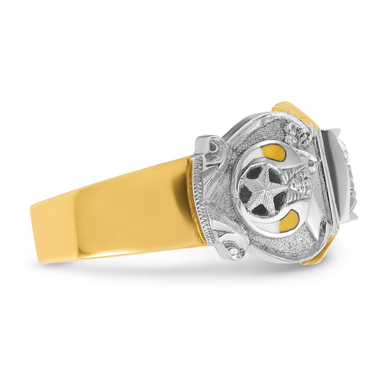 IBGoodman 14k Two-tone Men's Polished and Textured Masonic Shriner's Ring Mounting