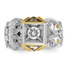 IBGoodman 14k Two-tone Men's Polished and Textured Double Eagle Masonic Shriner's Ring Mounting