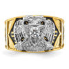 IBGoodman 14k Two-tone Men's Polished and Textured 32nd Degree Scottish Rite Masonic Ring Mounting