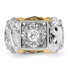 IBGoodman 14k Two-tone Men's Polished and Textured Double Eagle Masonic Shriner's Ring Mounting