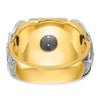 IBGoodman 14k Two-tone Men's Polished and Textured Double Eagle Masonic Shriner's Ring Mounting
