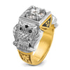 IBGoodman 14k Two-tone Men's Polished and Textured 32nd Degree Scottish Rite Masonic Ring Mounting