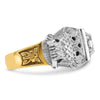 IBGoodman 14k Two-tone Men's Polished and Textured 32nd Degree Scottish Rite Masonic Ring Mounting