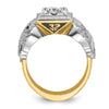 IBGoodman 14k Two-tone Men's Polished and Textured Double Eagle Masonic Shriner's Ring Mounting