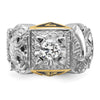 IBGoodman 14k Two-tone Men's Polished and Textured Double Eagle Masonic Shriner's Ring Mounting