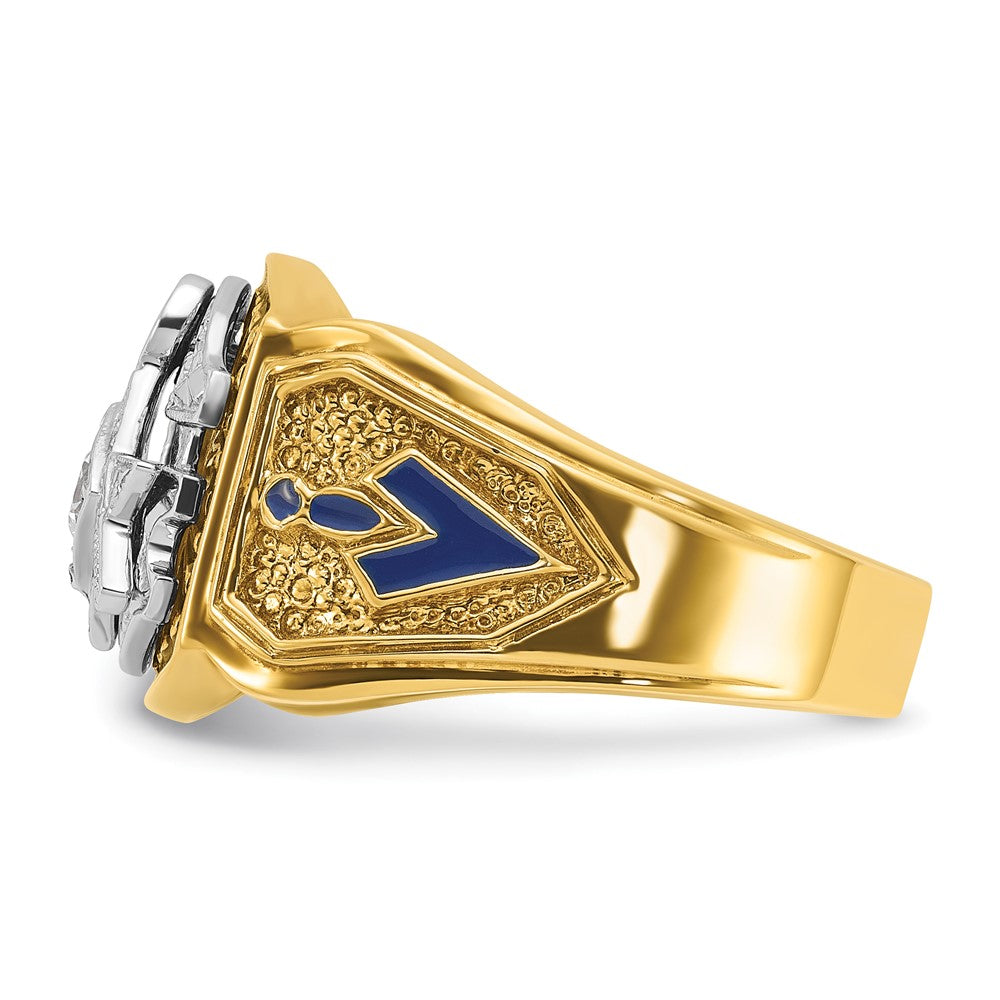 IBGoodman 10k Two-tone Men's Polished and Textured Blue Lodge Master Masonic Ring Mounting