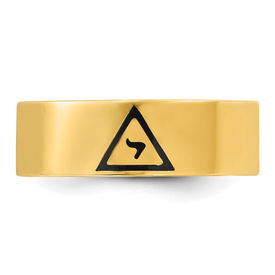 IBGoodman 14k Men's Polished with Black Enamel 14th Degree Grand Elect Masonic Ring