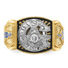 IBGoodman 14k Two-tone Men's Polished and Textured Blue Lodge Master Masonic Ring Mounting