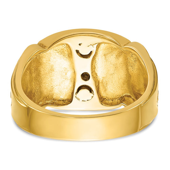IBGoodman 14k Two-tone Men's Polished and Textured Blue Lodge Master Masonic Ring Mounting