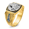 IBGoodman 14k Two-tone Men's Polished and Textured Blue Lodge Master Masonic Ring Mounting