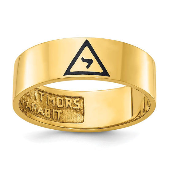 IBGoodman 14k Men's Polished with Black Enamel 14th Degree Grand Elect Masonic Ring