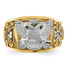 IBGoodman 14k Two-tone Men's Polished and Textured with Multi-color Enamel Active 33rd Degree Masonic Ring