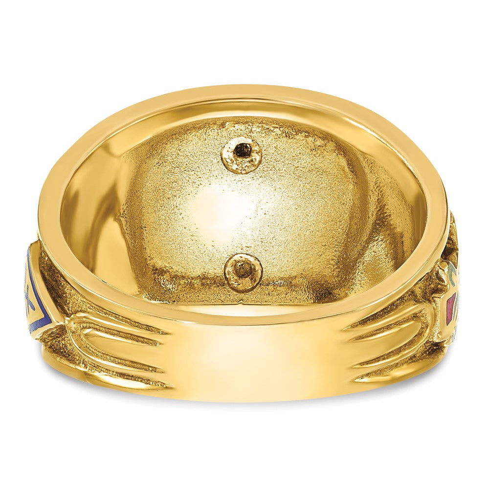 IBGoodman 14k Two-tone Men's Polished and Textured with Multi-color Enamel Active 33rd Degree Masonic Ring