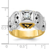 IBGoodman 10k Two-tone Men's Polished and Textured 32nd Degree Scottish Rite Masonic Ring Mounting