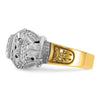 IBGoodman 14k Two-tone Men's Polished and Textured 32nd Degree Scottish Rite Masonic Ring Mounting