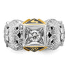 IBGoodman 14k Two-tone Men's Polished and Textured 32nd Degree Scottish Rite Masonic Ring Mounting