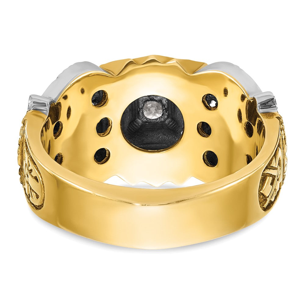 IBGoodman 14k Two-tone Men's Polished and Textured 32nd Degree Scottish Rite Masonic Ring Mounting