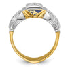 IBGoodman 14k Two-tone Men's Polished and Textured Blue Lodge Master Masonic Ring Mounting
