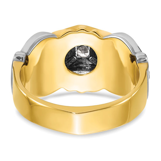 IBGoodman 14k Two-tone Men's Polished and Textured Blue Lodge Master Masonic Ring Mounting