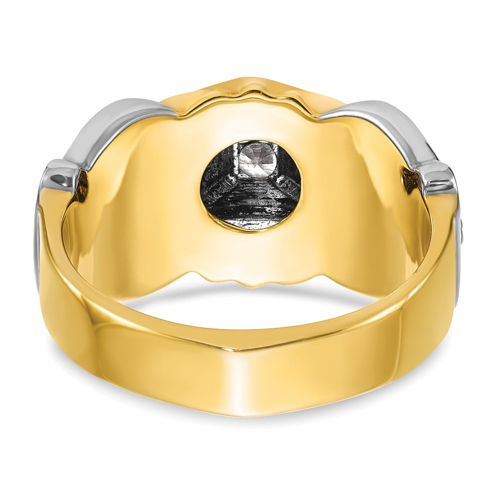 IBGoodman 14k Two-tone Men's Polished and Textured Blue Lodge Master Masonic Ring Mounting