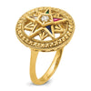 IBGoodman 14k Women's Polished and Textured Eastern Star Masonic Ring Mounting
