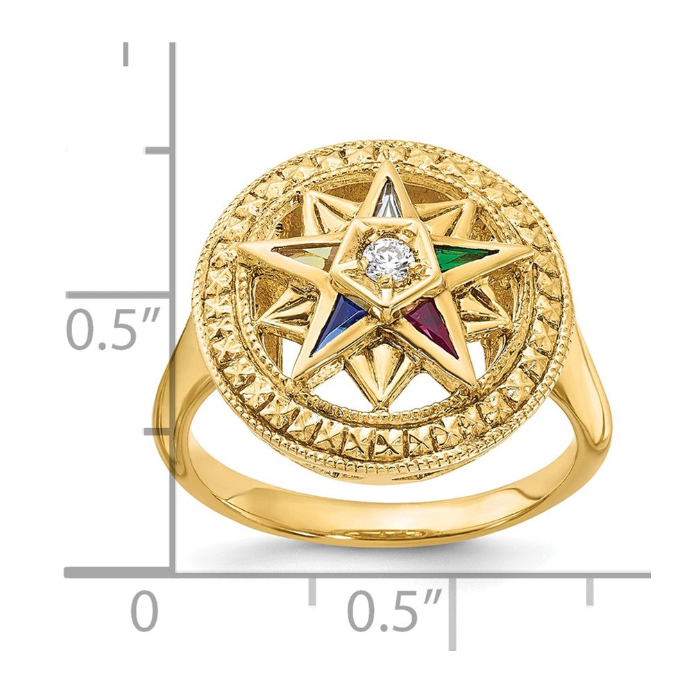 IBGoodman 14k Women's Polished and Textured Eastern Star Masonic Ring Mounting