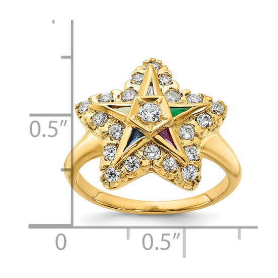 IBGoodman 10k Women's Polished Eastern Star Masonic Ring Mounting