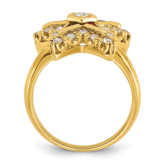 IBGoodman 14k Women's Polished Eastern Star Masonic Ring Mounting