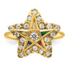 IBGoodman 14k Women's Polished Eastern Star Masonic Ring Mounting