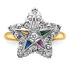 IBGoodman 14k Two-tone Women's Polished and Beaded Eastern Star Masonic Ring Mounting