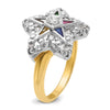IBGoodman 14k Two-tone Women's Polished and Beaded Eastern Star Masonic Ring Mounting