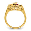 14k Women's Polished and Textured with Multi-color CZ and Diamond Eastern Star Masonic Ring