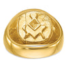 14k with White Rhodium Men's Polished and Textured Diamond Blue Lodge Master Masonic Ring