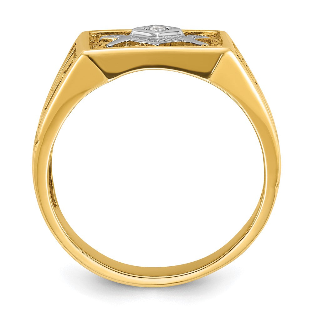 IBGoodman 14k Men's Polished and Textured Blue Lodge Master Masonic Ring Mounting