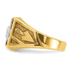 IBGoodman 14k Men's Polished and Textured Blue Lodge Master Masonic Ring Mounting