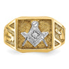 IBGoodman 14k Men's Polished and Textured Blue Lodge Master Masonic Ring Mounting