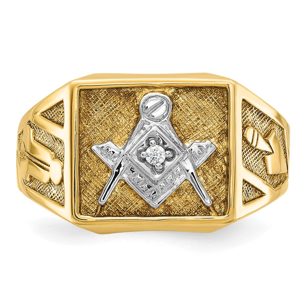 IBGoodman 14k Men's Polished and Textured Blue Lodge Master Masonic Ring Mounting